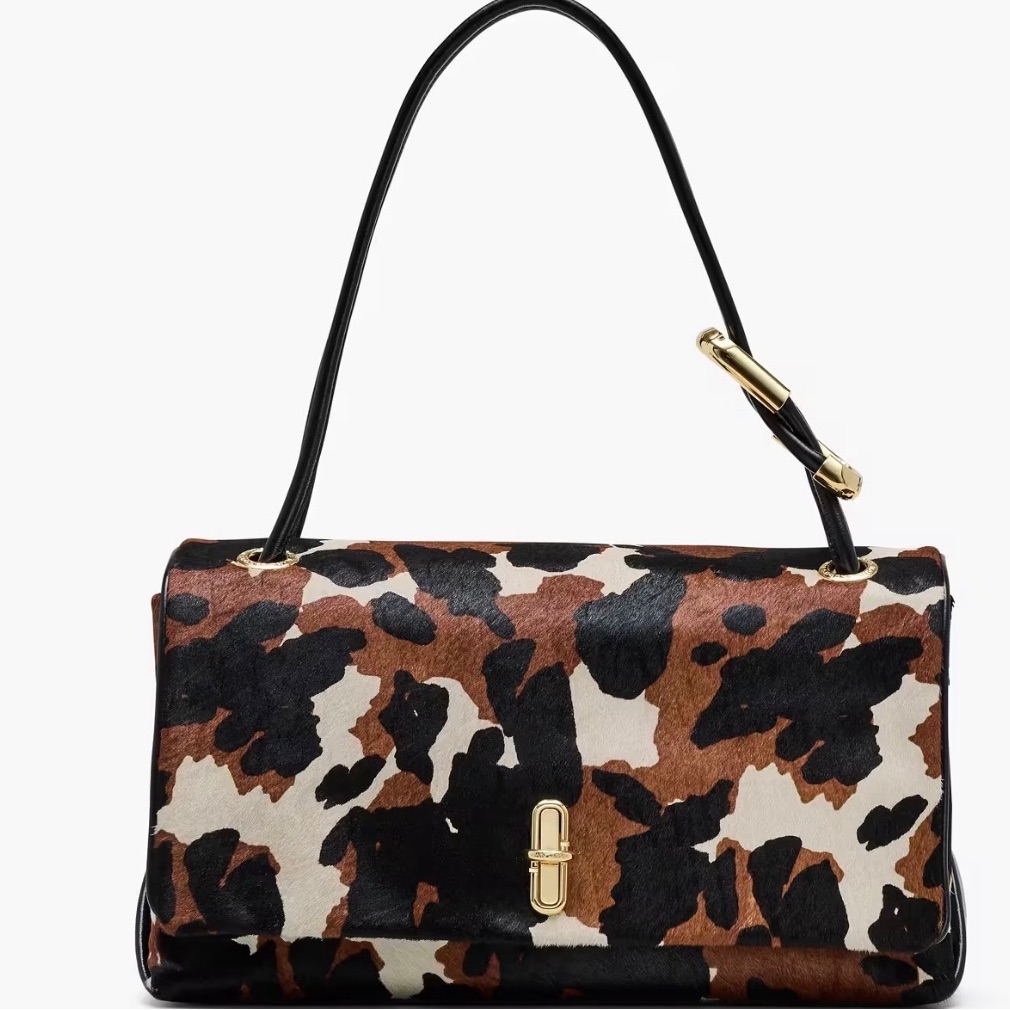 Marc Jacobs Cowhide Foldover Clutch With Gold Turn-Lock
